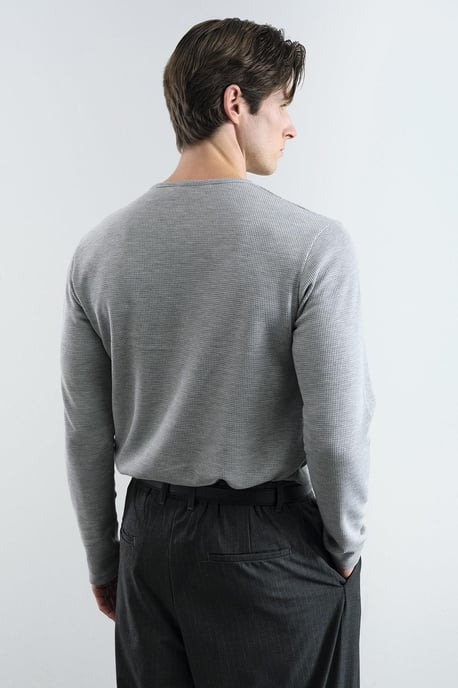 Komfortable Passform Button-Down Kragen Langarm-T-Shirt - Image 2