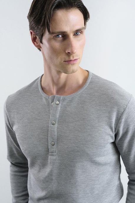 Komfortable Passform Button-Down Kragen Langarm-T-Shirt - Image 4