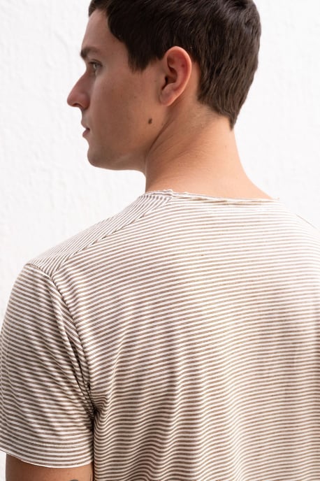 Gestreiftes Rundhals-T-Shirt mit Stickerei - Image 2