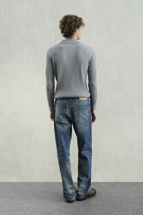 Slim Fit Ripp-Polo-T-Shirt - Image 3