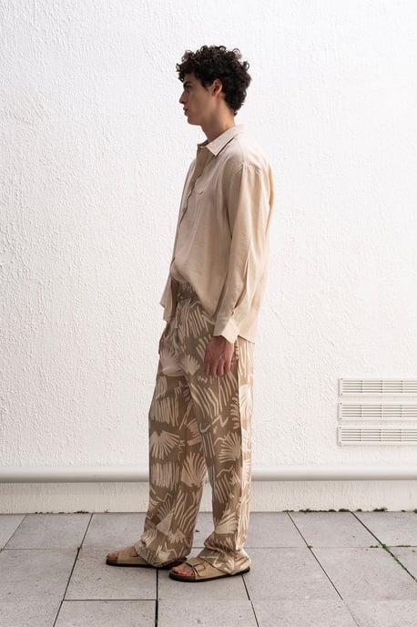 Lässige Weite Hosen mit Muster und Kordelzugbund - Image 4