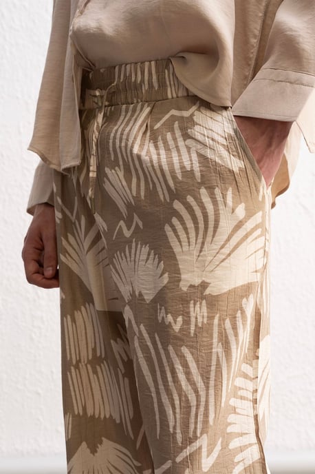 Lässige Weite Hosen mit Muster und Kordelzugbund - Image 5