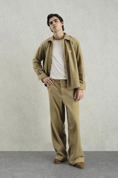 Strukturierte Weite-Hosen mit Knopfverschluss - Image 1