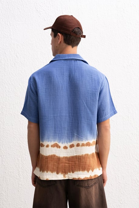 Batik Kurzarm-Hemd mit Knopfleiste - Image 5