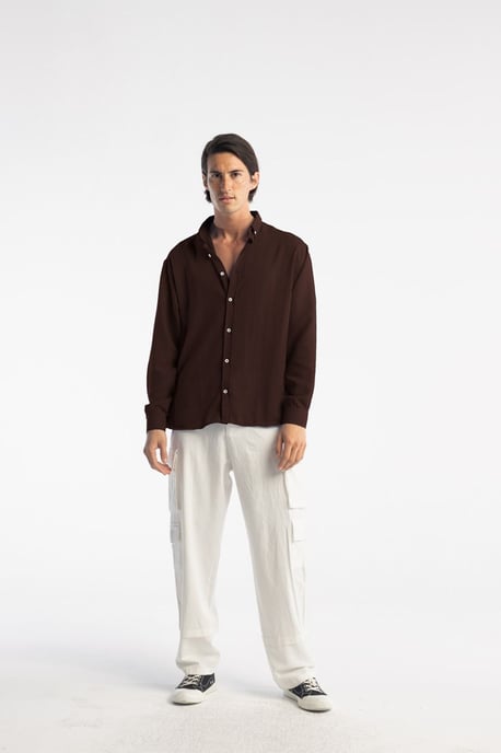 Übergroßes Button-Up Langarmhemd - Image 1