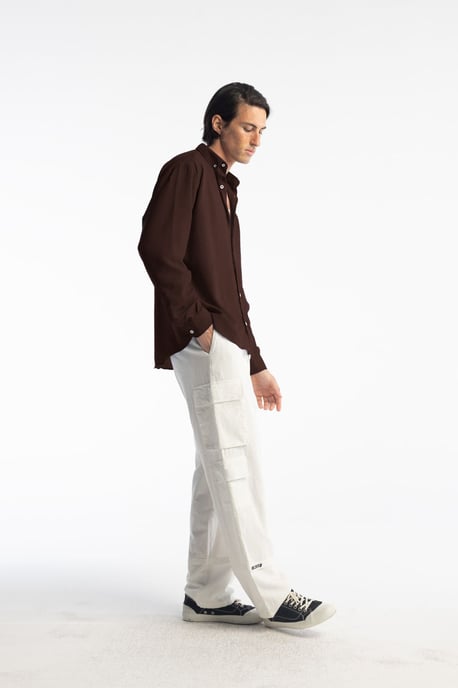 Übergroßes Button-Up Langarmhemd - Image 4