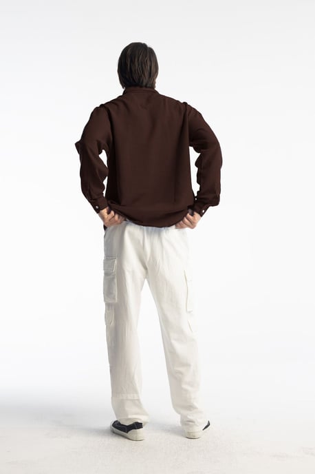 Übergroßes Button-Up Langarmhemd - Image 5