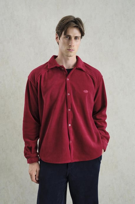 Übergroßes Plüschshirt mit Druckknopfverschluss - Image 1