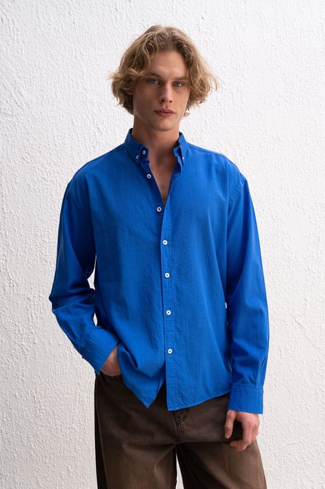 Baumwoll Übergröße Hemdbluse - Image 2