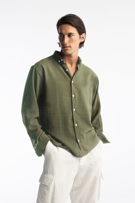 Oversized Button-Up Langarmhemd - Image 2