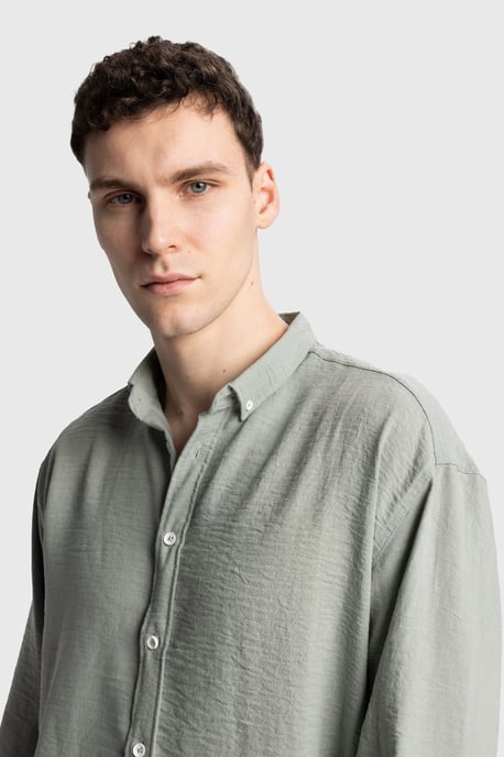 Übergrößiges Button-Up Langarmhemd - Image 2