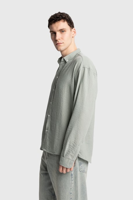 Übergrößiges Button-Up Langarmhemd - Image 3