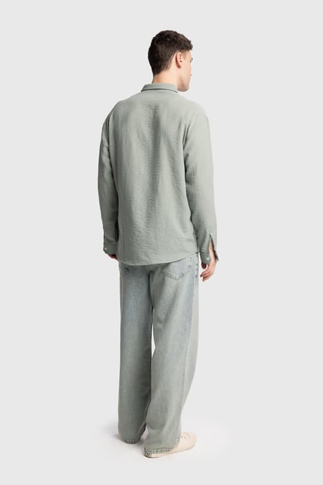 Übergrößiges Button-Up Langarmhemd - Image 4