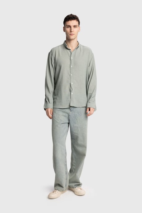 Übergrößiges Button-Up Langarmhemd - Image 5