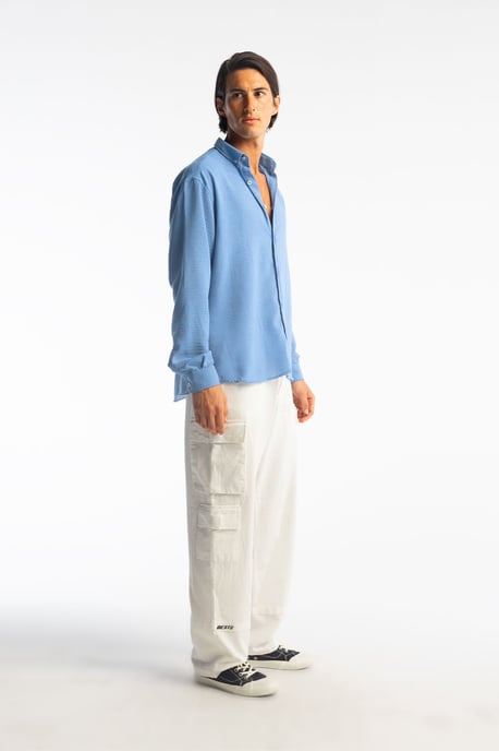 Übergroßes Button-Down Langarmhemd - Image 4