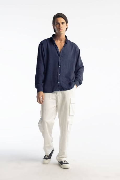 Übergroßes Button-Down Langarmhemd - Image 1