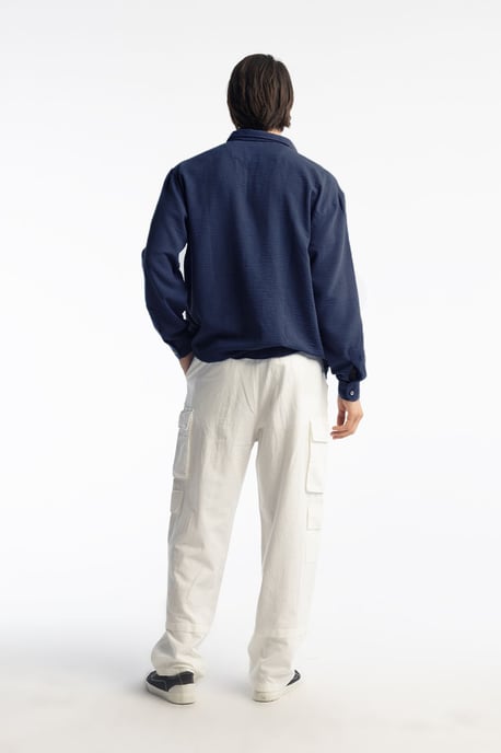 Übergroßes Button-Down Langarmhemd - Image 4