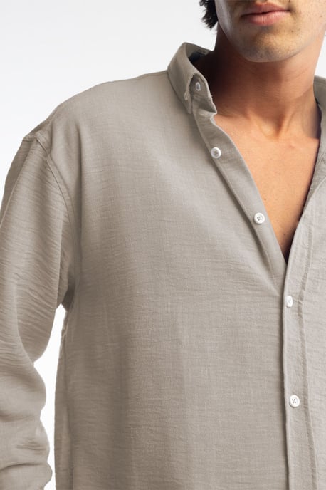 Übergroßes Button-Up Langarmhemd - Image 3