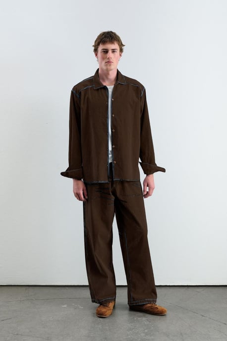 Strukturiertes Button-Down Langarmhemd - Image 1
