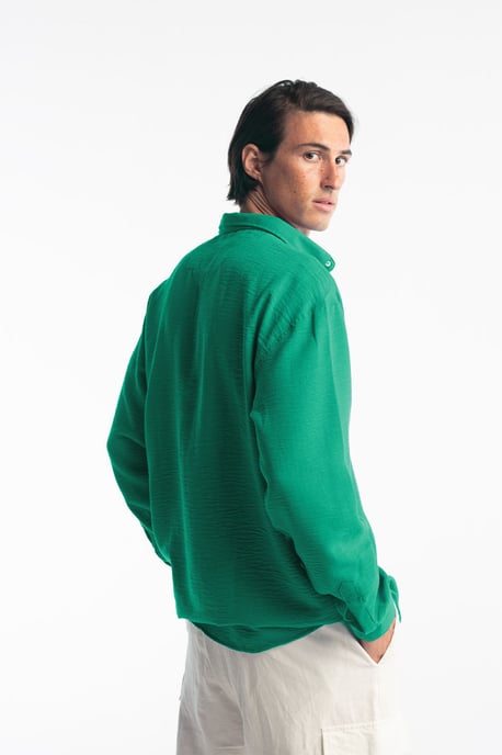 Übergroßes Button-Down Langarmhemd - Image 3