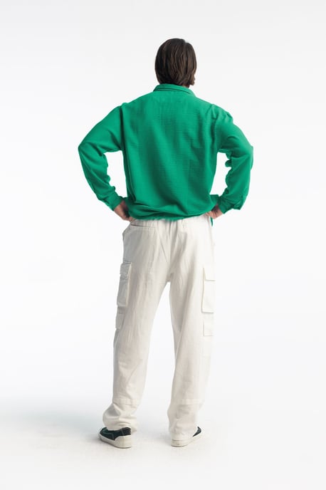 Übergroßes Button-Down Langarmhemd - Image 4
