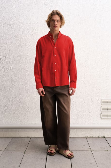 Baumwoll Übergröße Hemdbluse - Image 3