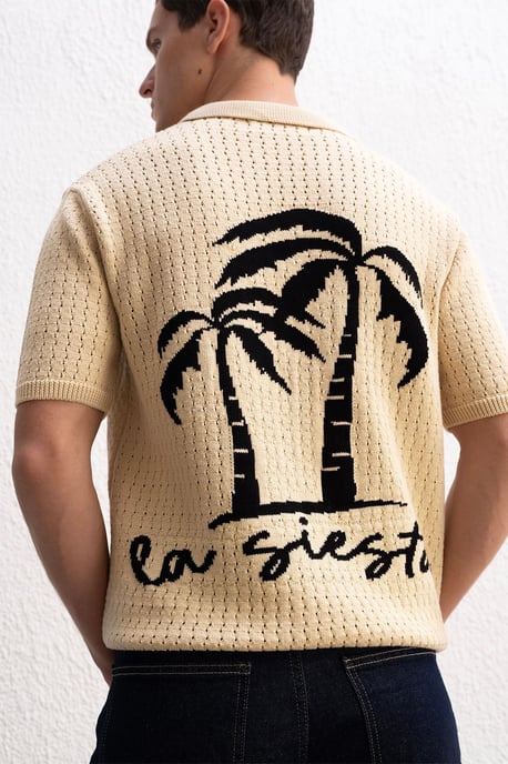 Strukturiertes Jacquard-Hemd mit Knopfleiste - Image 4