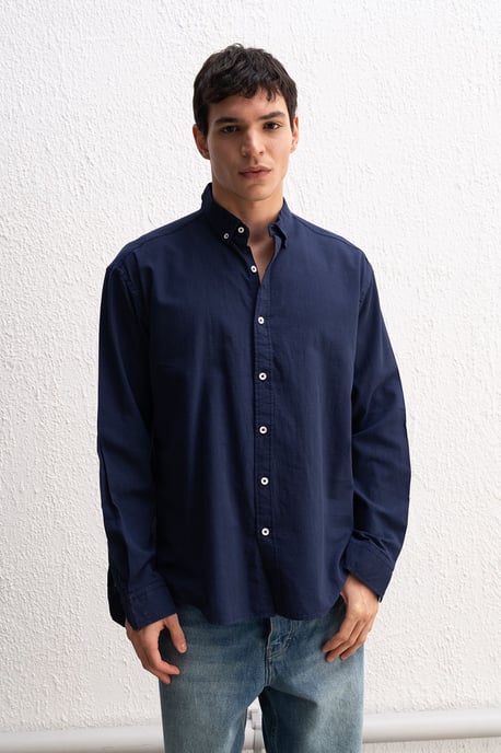 Baumwoll Übergröße Hemdbluse - Image 2