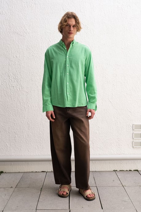 Baumwoll Übergröße Hemdbluse - Image 3