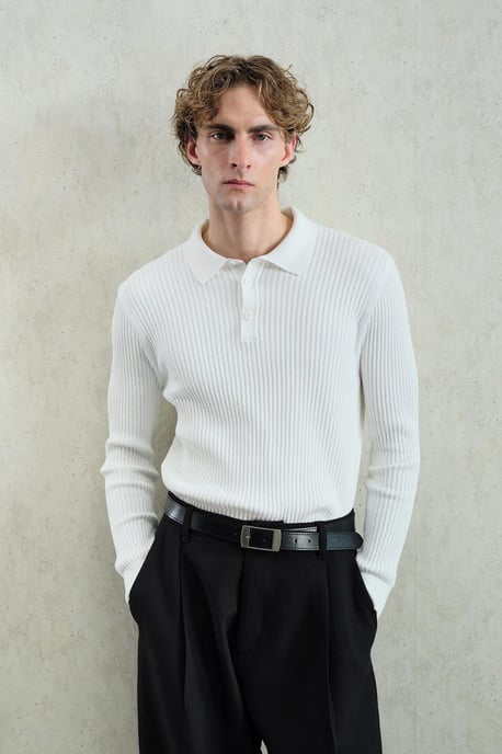 Slim Fit Polo-Nacken T-Shirt - Image 1