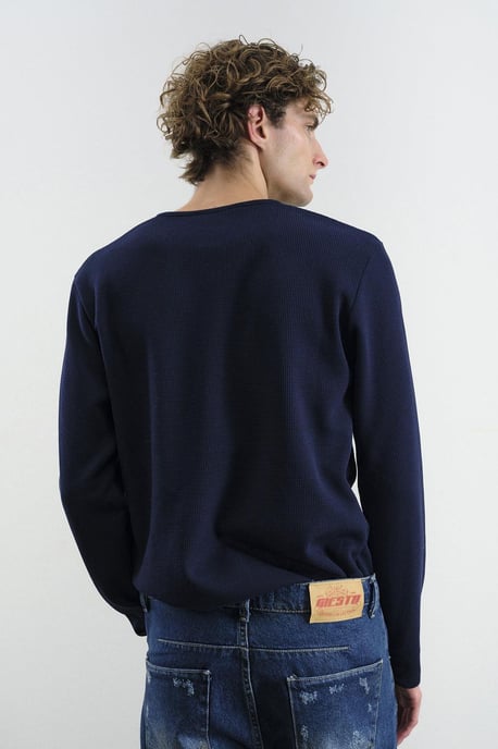 Langarm-T-Shirt mit Knopfkragen - Image 4