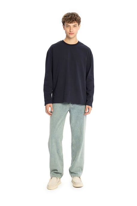 Langarm Crew-Neck Baumwoll-T-Shirt - Image 2