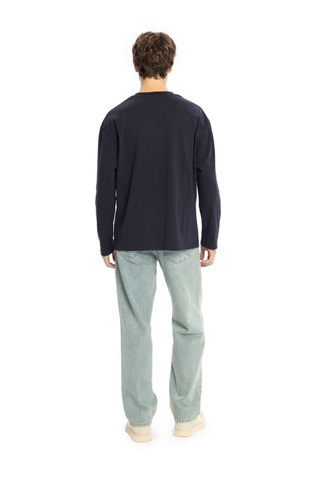 Langarm Crew-Neck Baumwoll-T-Shirt - Image 4