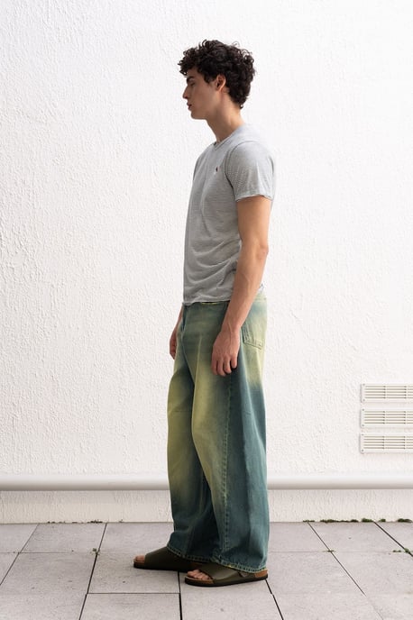 Gesticktes gestreiftes Rundhals-T-Shirt - Image 4