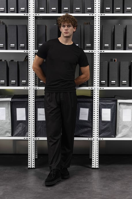 Slim Fit Rundhals Baumwoll-T-Shirt - Image 3