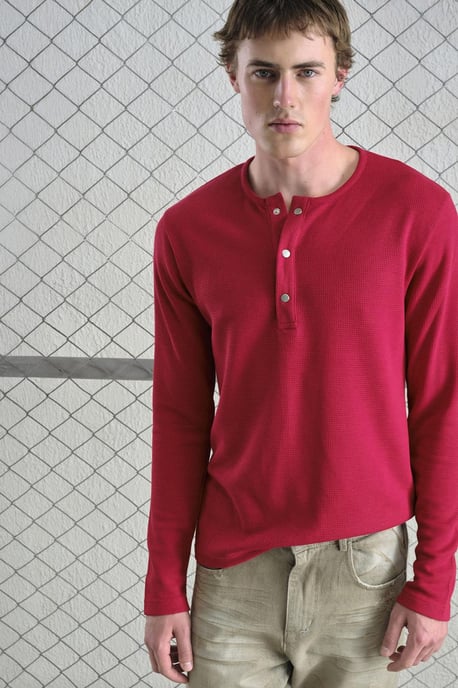 Komfort Fit Langarm Button-Down T-Shirt - Image 4