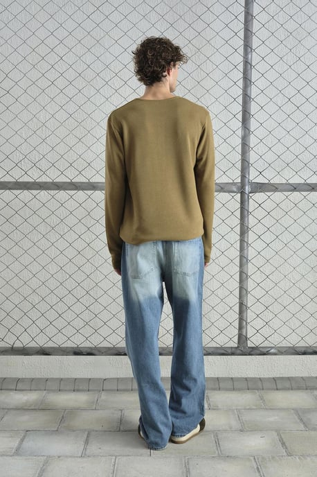 Komfort Fit Langarm Button-Down T-Shirt - Image 3