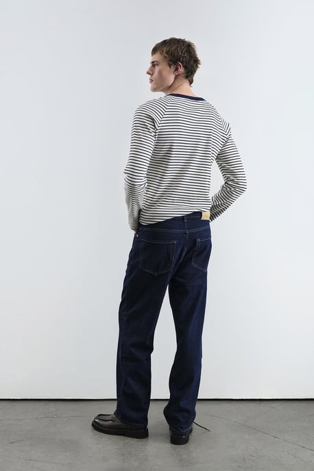Slim Fit gestreiftes Button-Kragen T-Shirt - Image 4