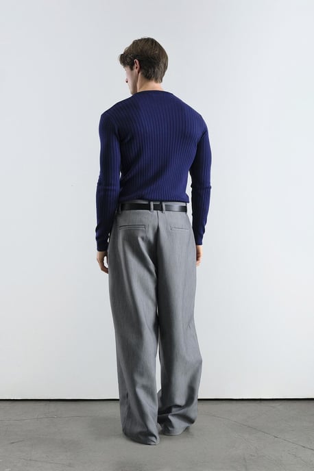 Slim Fit Button-Kragen Langarm-T-Shirt - Image 2