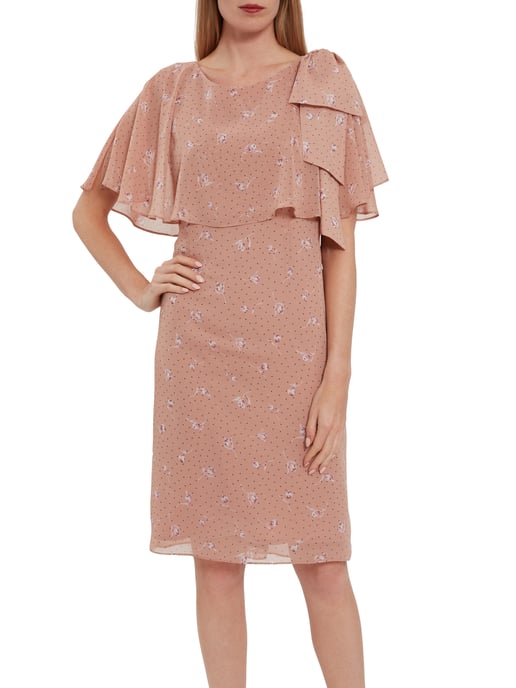 Claren Floral Spot Chiffon Dress - Image 2