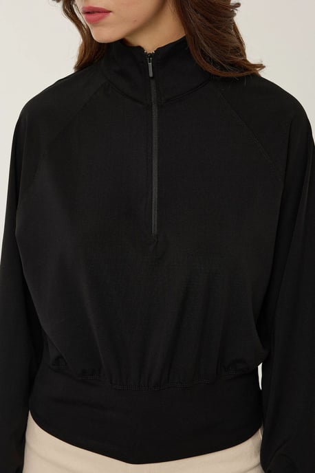 Lässiges Fit Reißverschluss-Kragen Aktiv-Shirt - Image 5