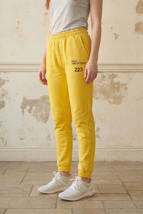 Hüfthohe bedruckte Baumwoll-Lycra-Jogginghosen - Image 2