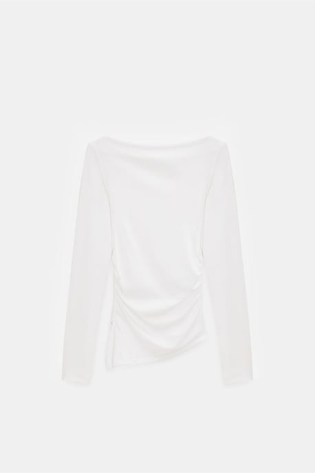 Slim-Fit Bootsausschnitt Langarmbluse - Image 4
