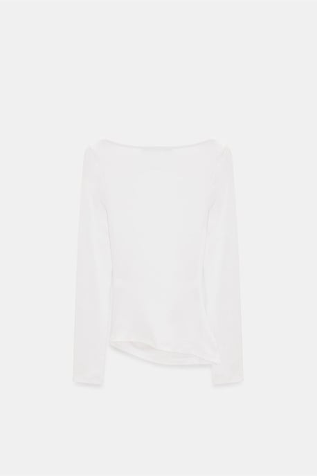 Slim-Fit Bootsausschnitt Langarmbluse - Image 5