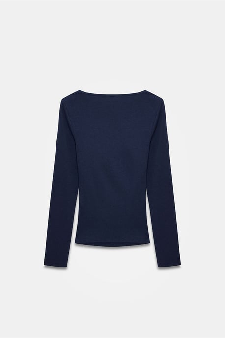 Schmale Passform V-Ausschnitt Strickbluse - Image 6