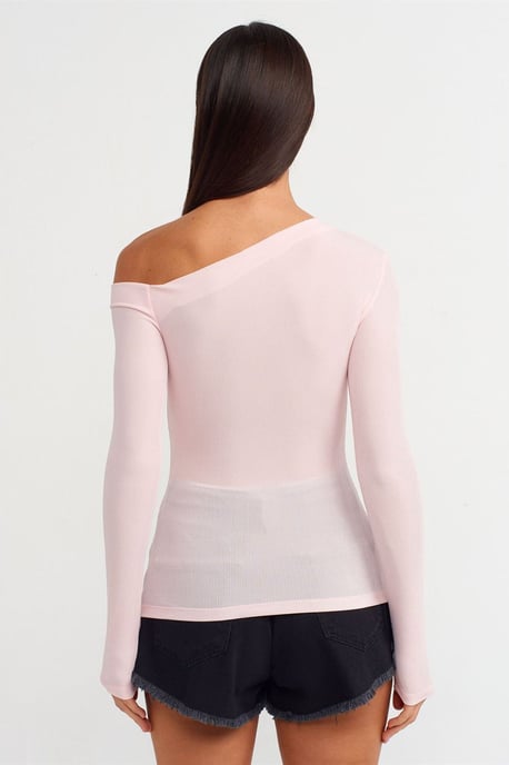 Schmale Passform Asymmetrisch Ausschnitt Bluse - Image 2