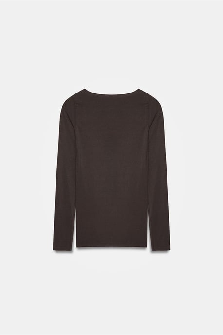 Schmal geschnittenes Boot-Neck Langarmoberteil - Image 6