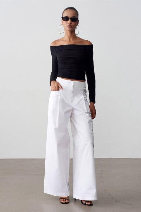 Schulterfreie Slim Fit Strickbluse - Image 5