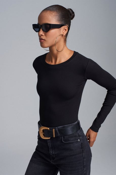 Slim Fit Rundhals-Jersey-Body - Image 1