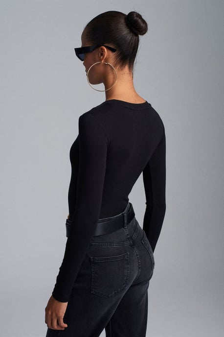Slim Fit Rundhals-Jersey-Body - Image 2